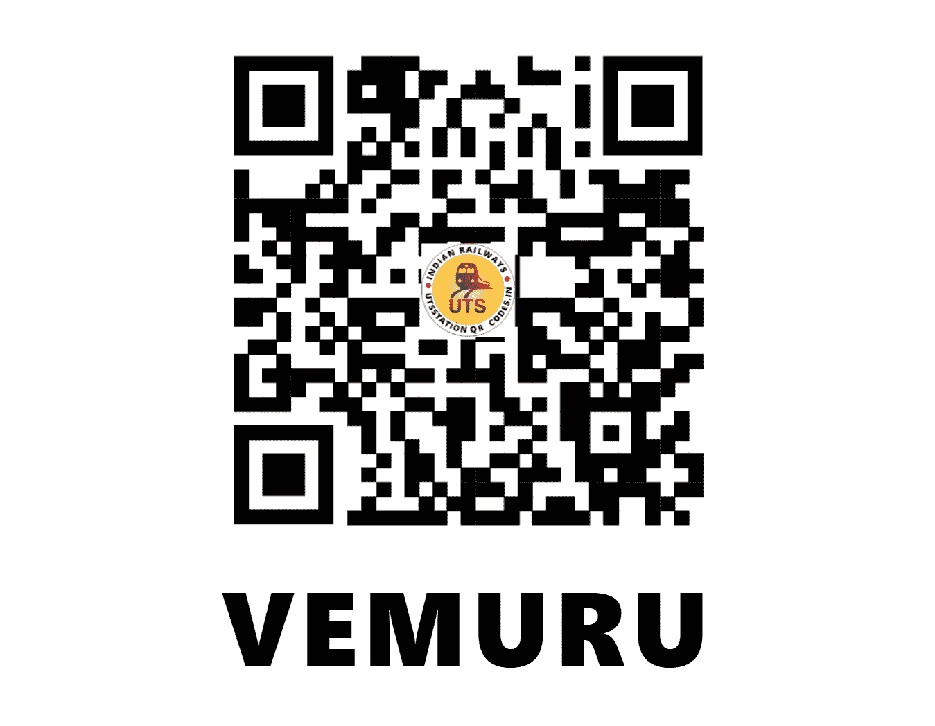 UTS QR Code for VEMURU - VMU - SC (ANDHRA PRADESH)